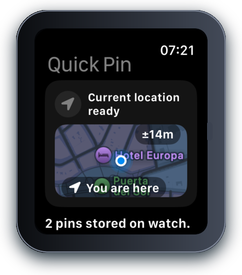 Piningo Apple Watch offline queue screen